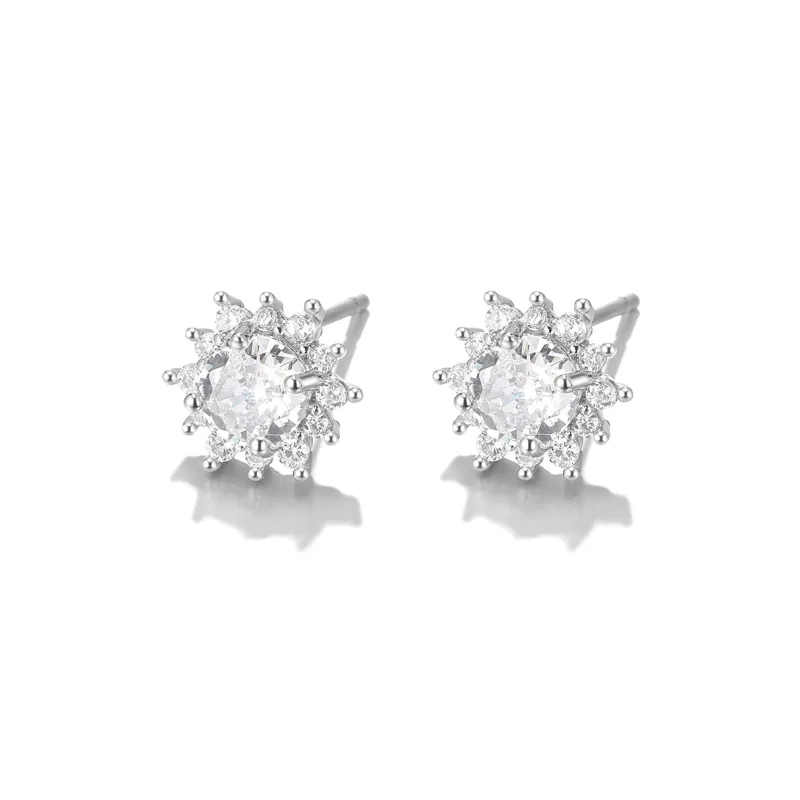 Clect Synthetic Cubic Zirconia Stud Earrings Women's-1