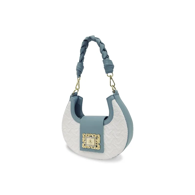 MACK JODAER Microfiber Synthetic Leather Crossbody Bag, Shoulder Bag Regular Women's Light Blue-2