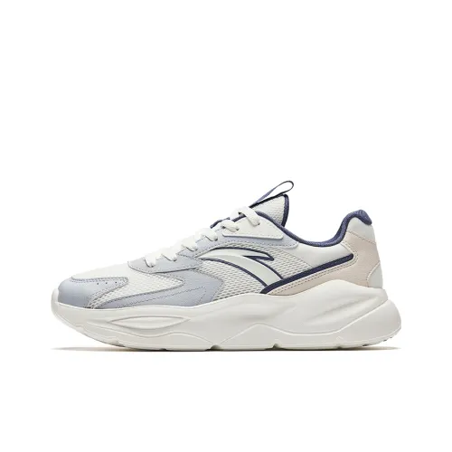 Anta Unruly Series Slip Resistant Breathable Lightweight Low Top Casual Shoes Men's White Blue