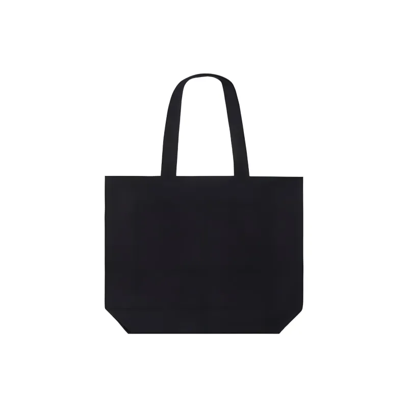 Maison Kitsune Cotton Canvas Tote Bag, Shopping Bag, Canvas Bag, One Shoulder Handbag Regular Unisex Black-4