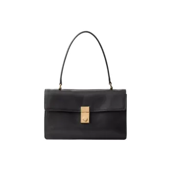 PRADA Cow Leather Handbag Medium Size Women's Black