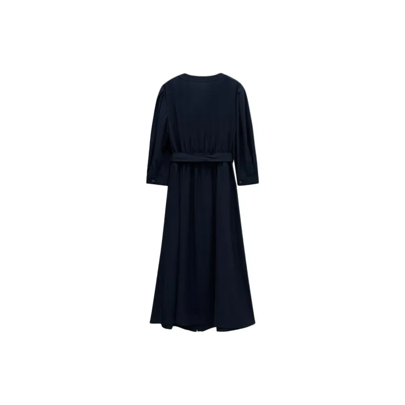 COVERINS Long Sleeved Dresses Women's Navy Blue-1