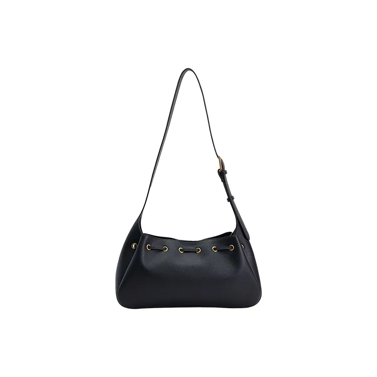 URBAN REVIVO Artificial Leather Tote Bag, Shopping Bag, Crossbody Bag Medium Size Women's Black-2