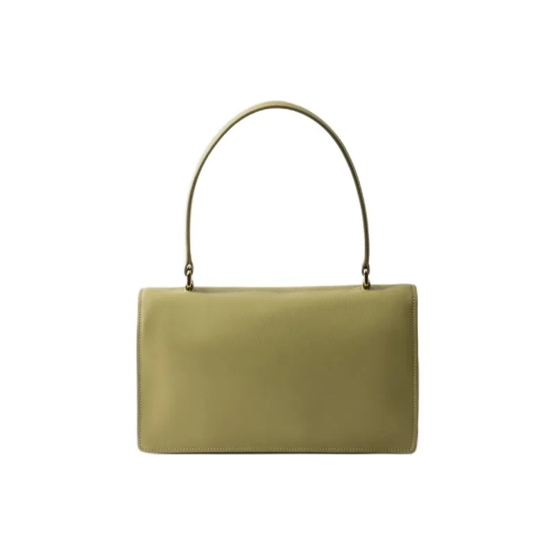 PRADA Soft Sound Cow Leather Portable Crossbody Bag, Shoulder Bag Medium Size Women's Light Grass Green-3