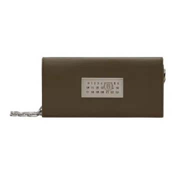 MM6 Maison Margiela Polished Calfskin Shoulder Bag Women's Dark Olive
