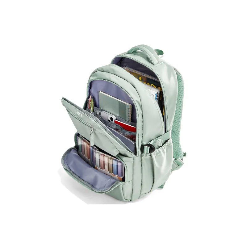 Sisea Fabric Backpack And Laptop Bag Regular Unisex Black/Mint Green-1