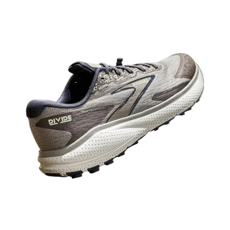 Brooks Divide Cushioned Wear Resistant Breathable Low Top Running Shoes Men's Taupe Gray-1