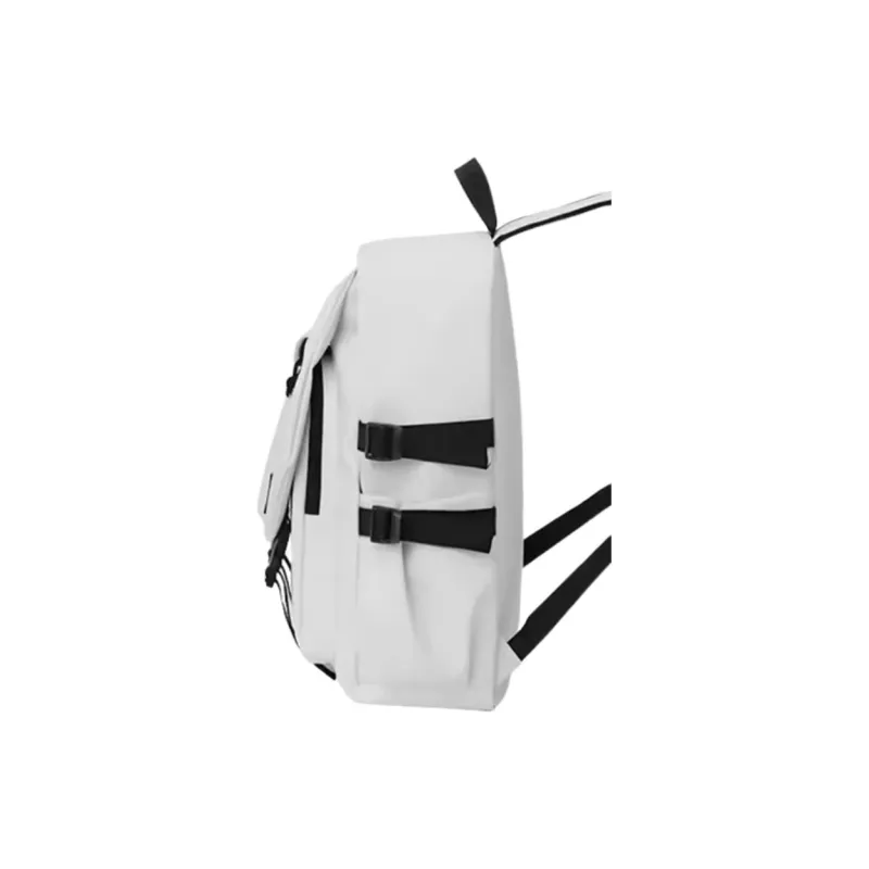 Tonlion Nylon Fabric Backpack Regular Unisex White/Black-1