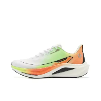 QIAODAN Boundaryless 7.0 Anti Slip Wear Resistant Low Top Sprint Running Shoes Men's White Orange Green