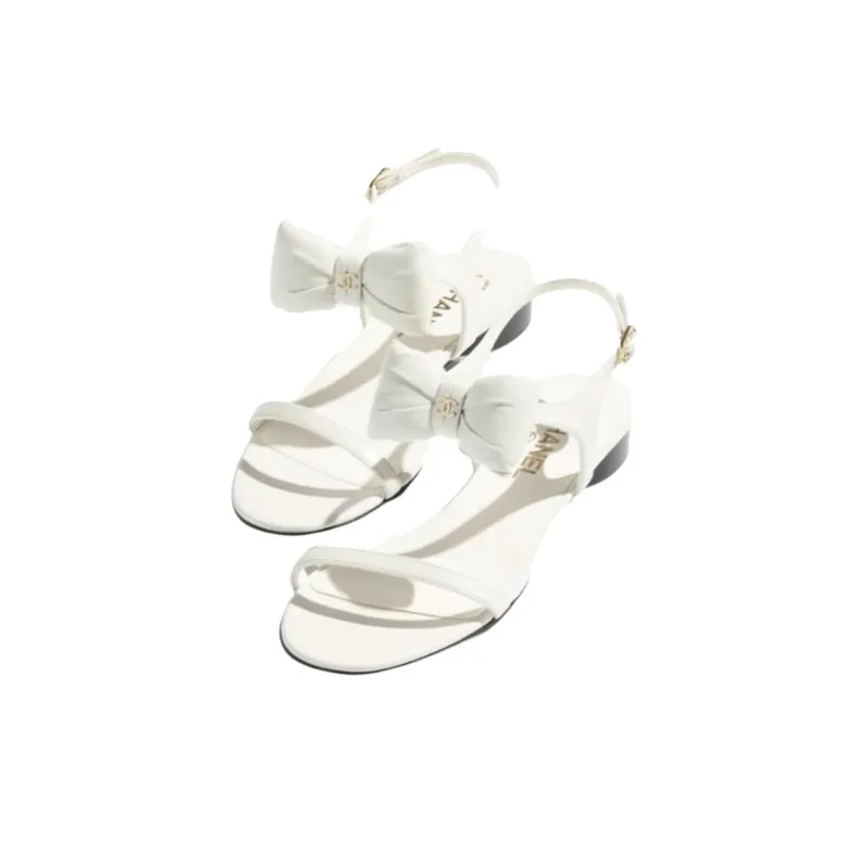 CHANEL 25P One Strap Sandals Women's White-2
