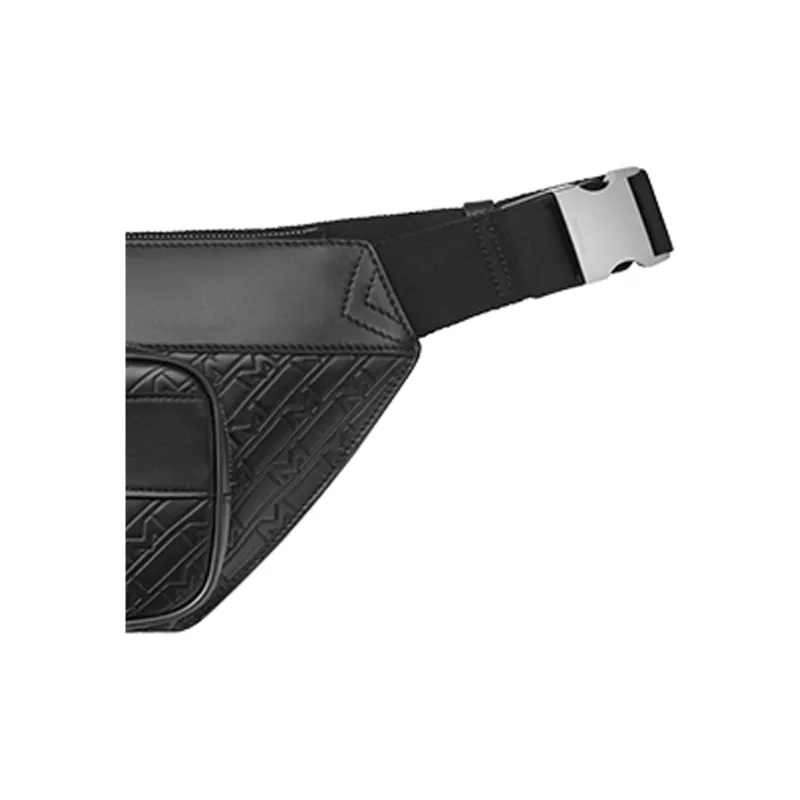 MONTBLANC All Black Leather Fanny Pack Men's Black-3