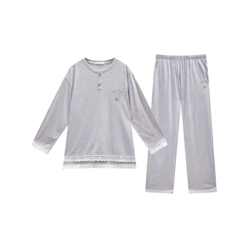 GUKOO x Hello Kitty Pajama Set Women's Silver Gray-0