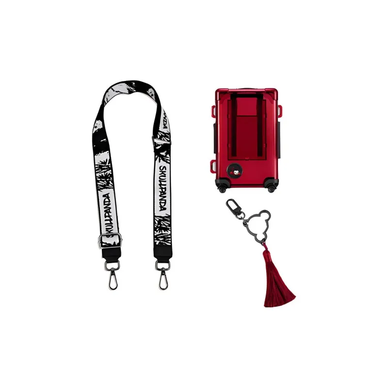 POP MART SKULLPANDA Beijing Retro Collection MINI Suitcase Handbag Trend Based Products Red-2