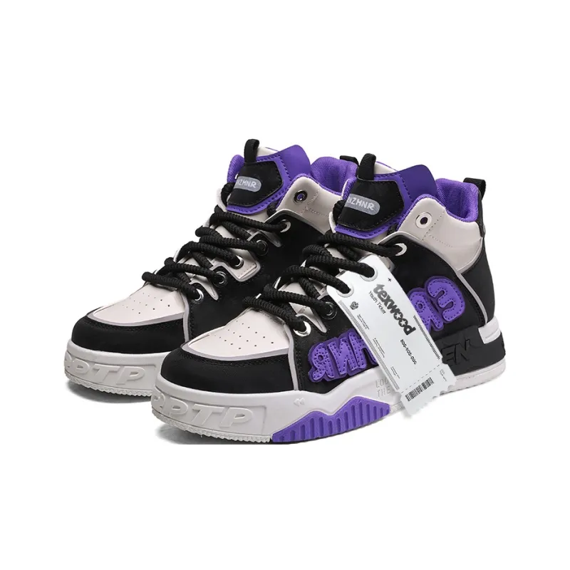 TEXWOOD Coverage Slip-Resistant Cushioning Wear-Resistant Height Increasing High-Top Skateboard Shoes Men's-7