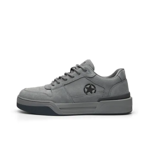 JEEP SPIRIT Skateboard Shoes Men Low Top Climbing Gray