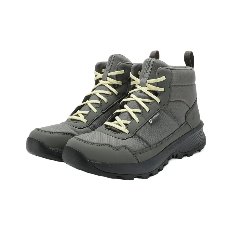 DECATHLON NH100 Shock absorbing And Waterproof Mid Top Trekking Shoes Women's Khaki Gray-2