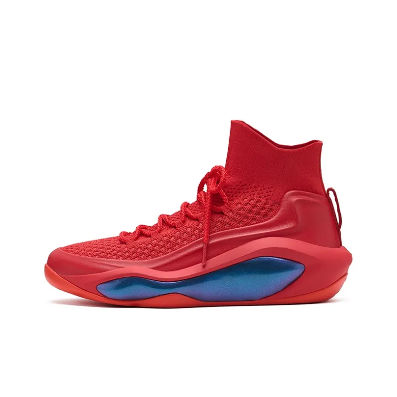 EQLZ EQUALIZER Cushioned Slip Resistant Abrasion Resistant High Top Basketball Shoes Unisex Snake Year Red-0
