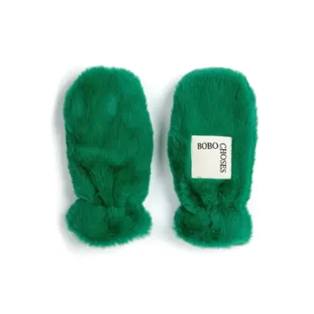 BOBO CHOSES Fur Knit Gloves Kids' Green
