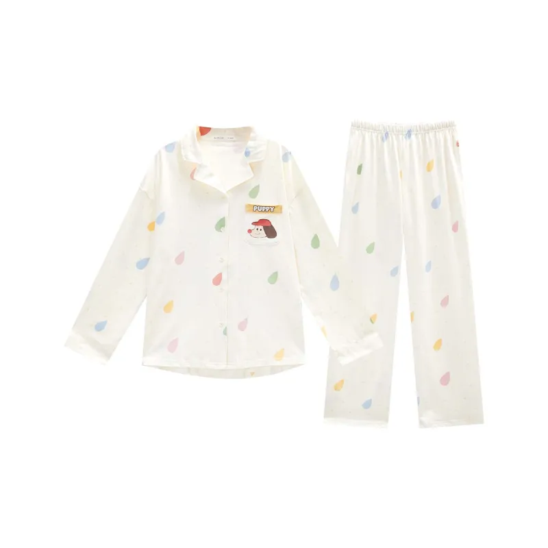GUKOO Pajama Set Women's Light Yellow-1