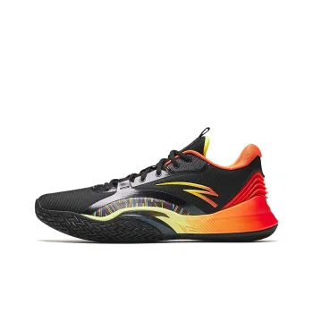 Anta Anti Slip Wear Resistant Low Top Basketball Shoes Men's Black Orange