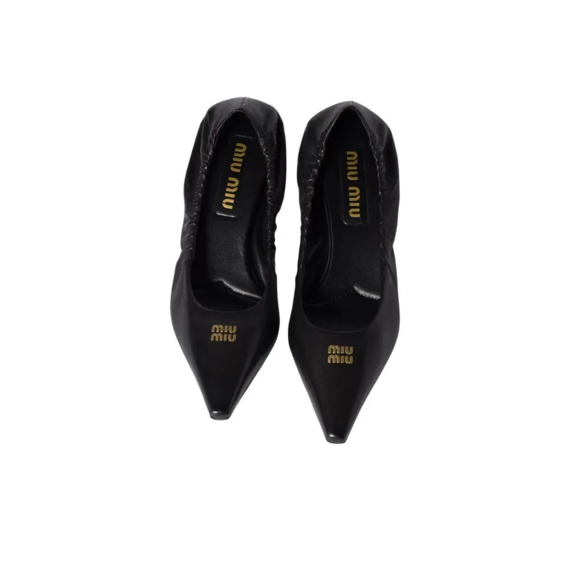 MIU MIU Slim Heel 5.5cm High Heels Women's Black-2