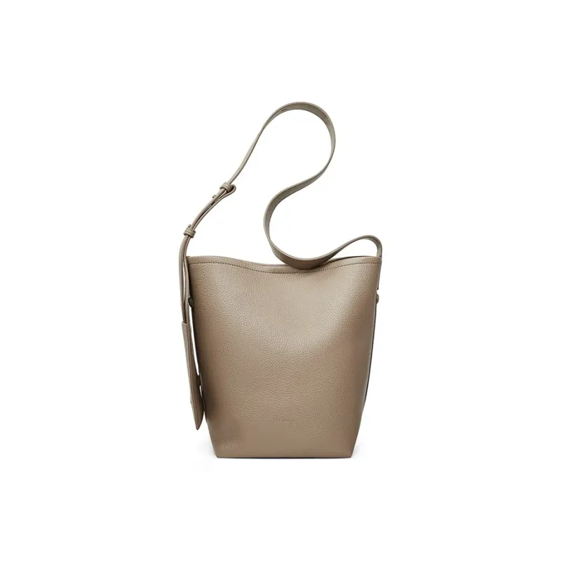 Teenmix Cow Leather Bucket Bag, Shoulder Bag Regular Women's Black/Elephant Gray/Angora Red-10