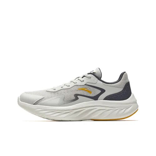 Anta Slip Resistant Breathable Lightweight Low Top Casual Running Shoes Men's Gray