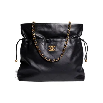 CHANEL Leather Tote Bag, Water Bucket Bag, Crossbody Bag, Shoulder Bag Women's Black