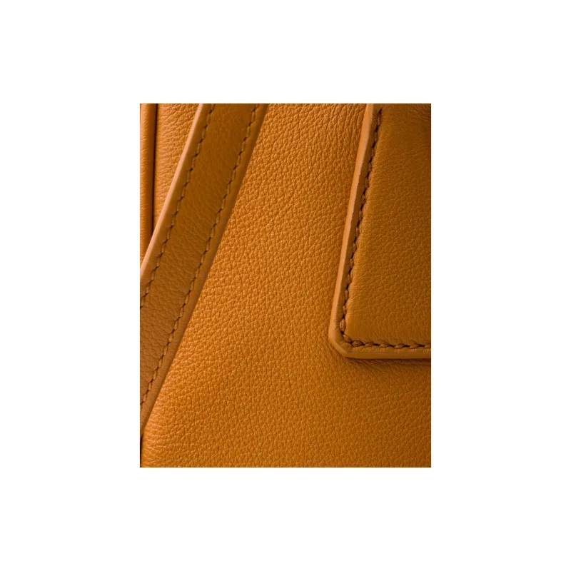 PRADA Galleria Killer Bag Leather One Shoulder Handbag Trumpets Women's Amber-4
