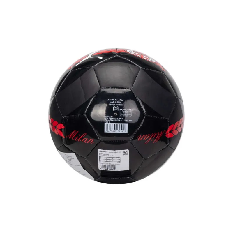 PUMA Ac Milan Soccer PU Hand Stitched Soccer Ball Unisex Black Red-1