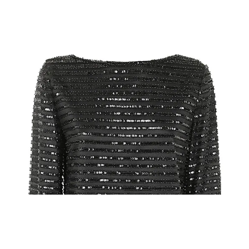 EMPORIO ARMANI Moon Capsule Collection Tulle Tunic Dress With Striped Sequinned Motif-4