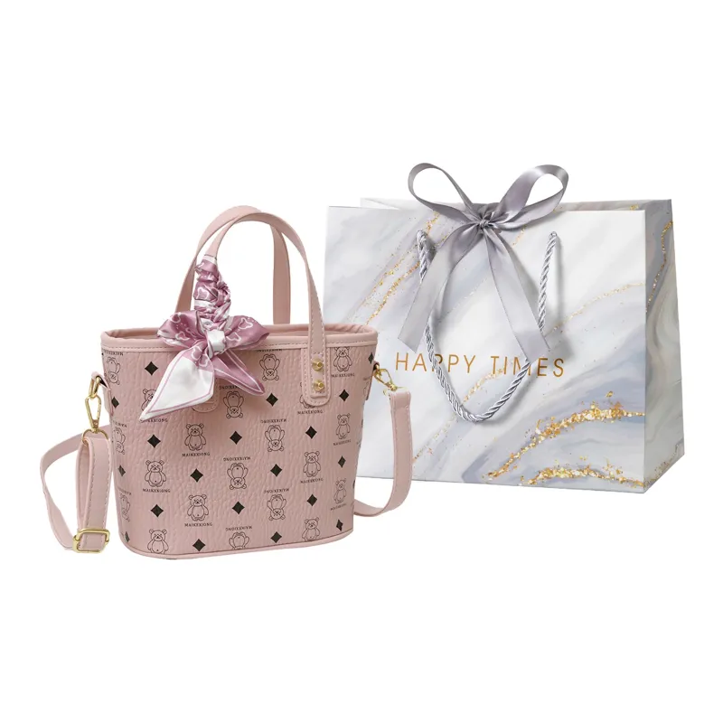 Miss Angel PU Handbag Women's Little Bear Pink/Bear Yellow-10