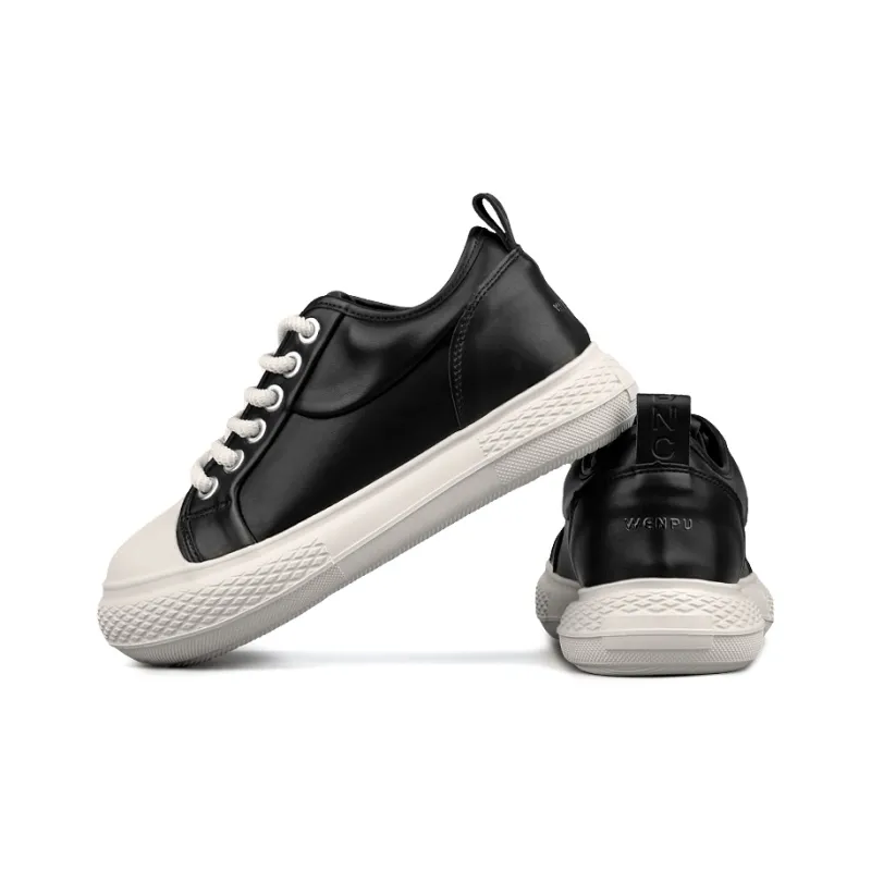 WENPU Slip-Resistant Lightweight Height Increasing Low-Top Casual Shoes Women's-2