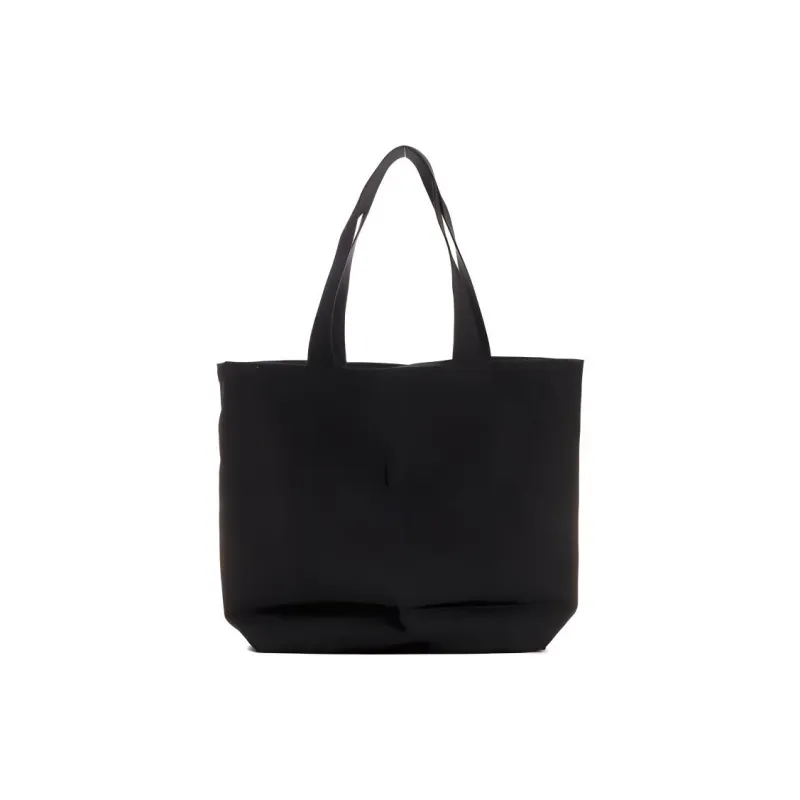 Maison Kitsune Cotton Canvas Tote Bag, Shopping Bag, Canvas Bag, One Shoulder Handbag Regular Unisex Black-3