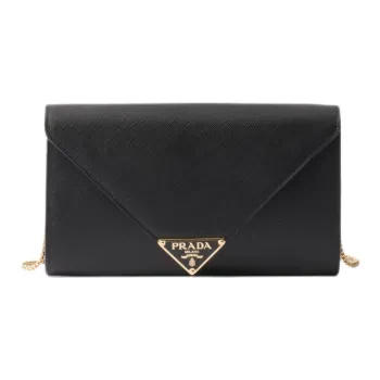 PRADA Saffiano Leather Shoulder Bag Mini Women's Black