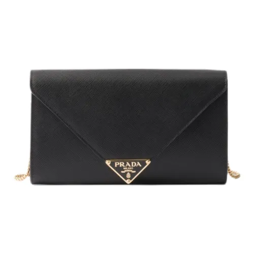 PRADA Saffiano Leather Shoulder Bag Mini Women's Black