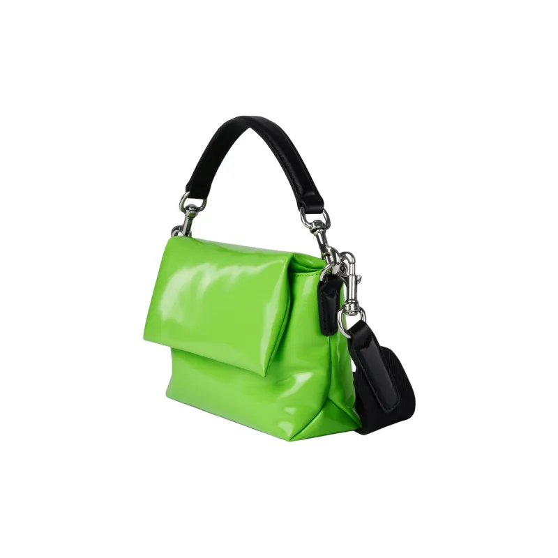 GUCCI Patent Leather One Shoulder Handbag Trumpets Women's Bright Green-1