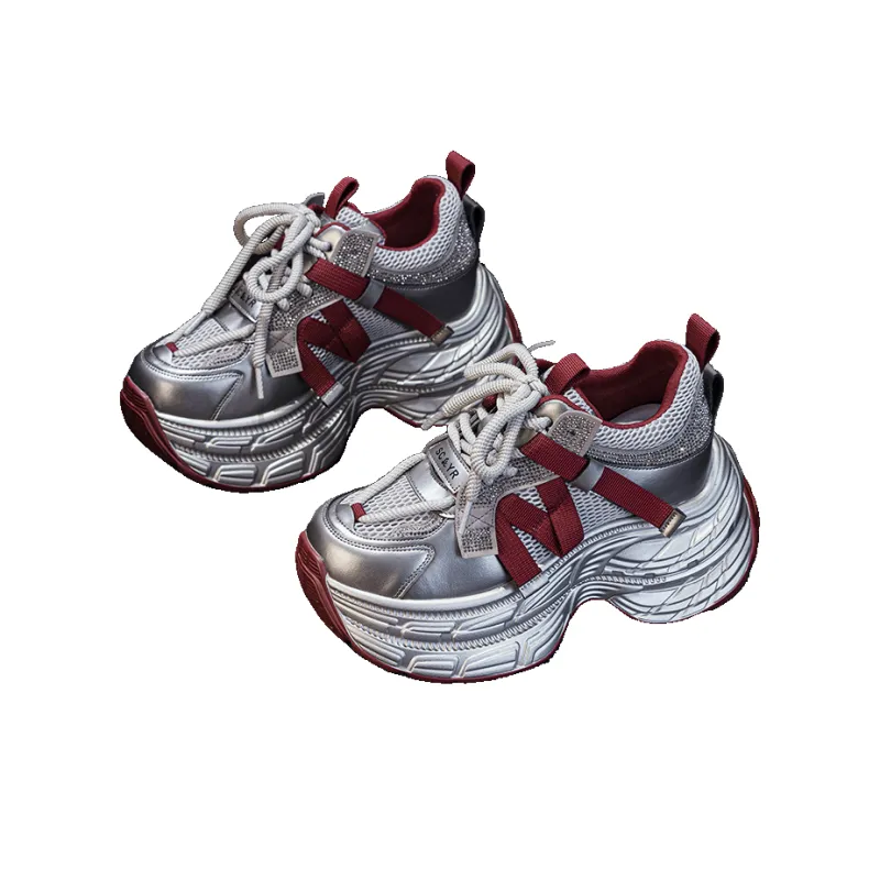 The Mystery Of Glamour Height Increasing Low Top Chunky Sneakers Women's-1
