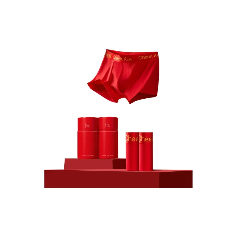 Cheekkiss Red Underwear Gift Box Men's 4 Pack-4