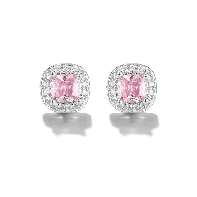 Clect Synthetic Cubic Zirconia Stud Earrings Women's-2