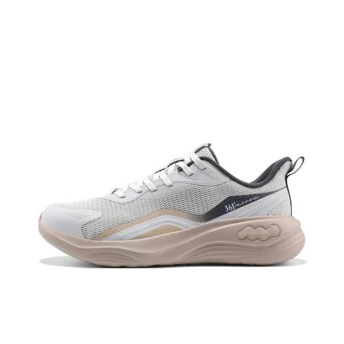 361° Anti Slip And Wear Resistant Breathable Low Top Sprint Running Shoes Men's White Beige