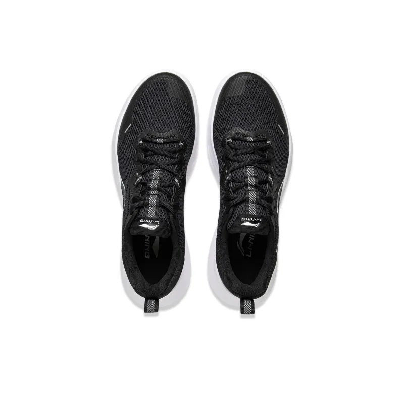 LiNing Feather Cushioned Anti-Slip And Wear-Resistant Lightweight Low-Top Running Shoes Men's Black White-3
