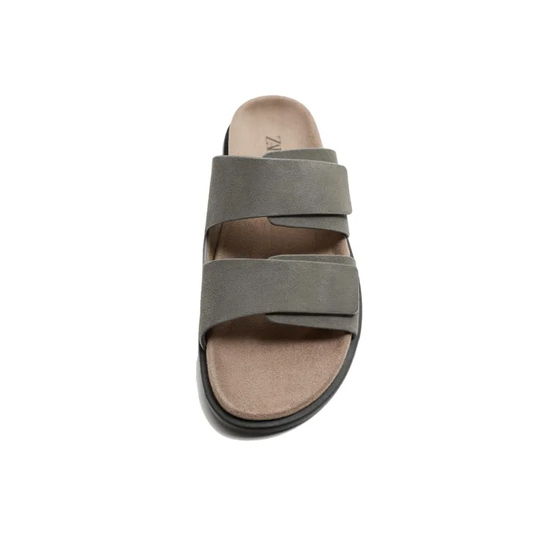ZARA Slip Resistant Slide Slippers Men's Taupe-2