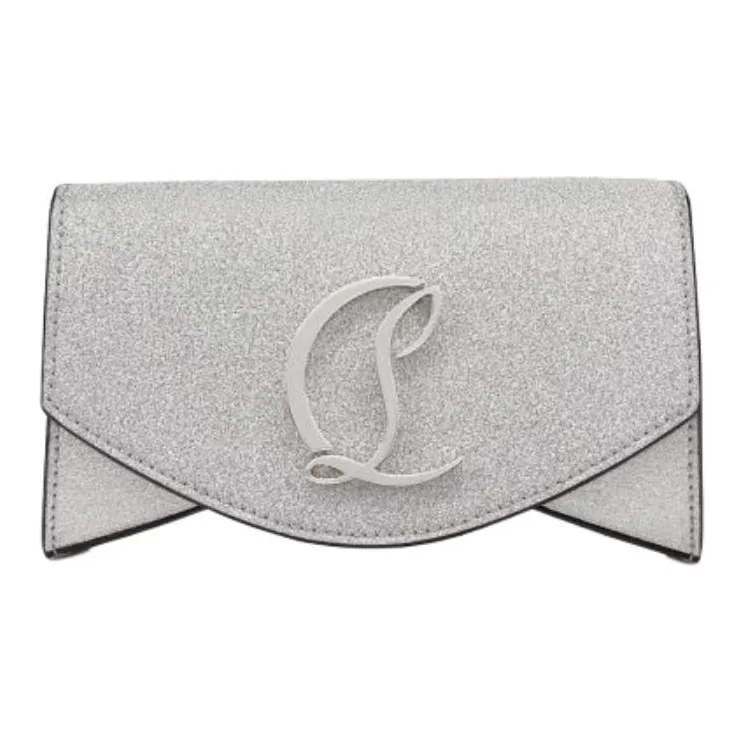 CL LUBOTING Loubi Calfskin Crossbody Bag Trumpets Women's Silver-1