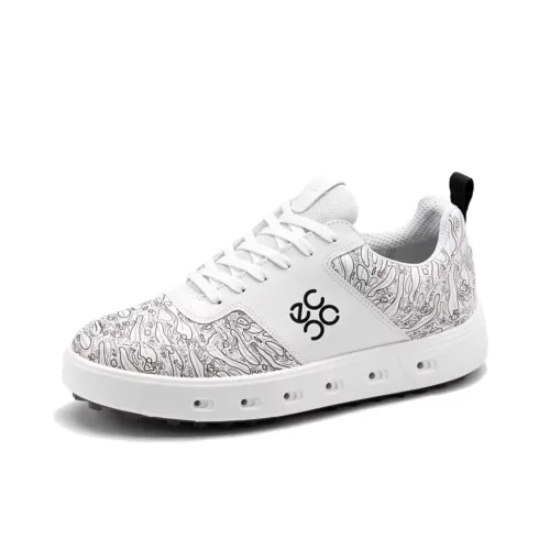 Ecco Street 720 Series Cushioned Slip-Resistant Low-Top Golf Shoes Men's White