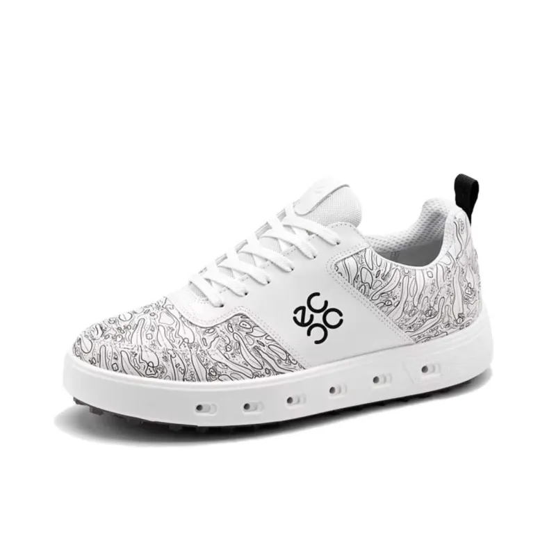 Ecco Street 720 Series Cushioned Slip-Resistant Low-Top Golf Shoes Men's White-0