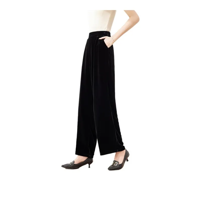 Yi Mengyuan Casual Pants Women's Starry Black-2