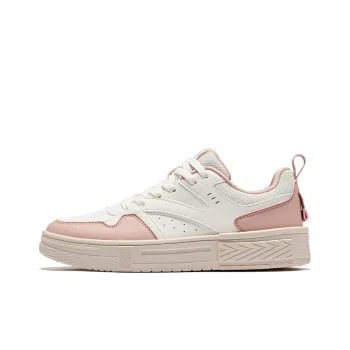 Erke Anti Slip Wear Resistant Low Top Skateboard Shoes Women's White Pink