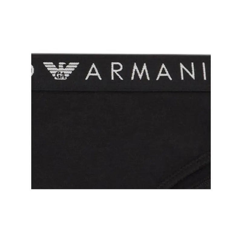 EMPORIO ARMANI Two pack Of Asv Iconic Organic cotton Thongs With Logo Waistband-3