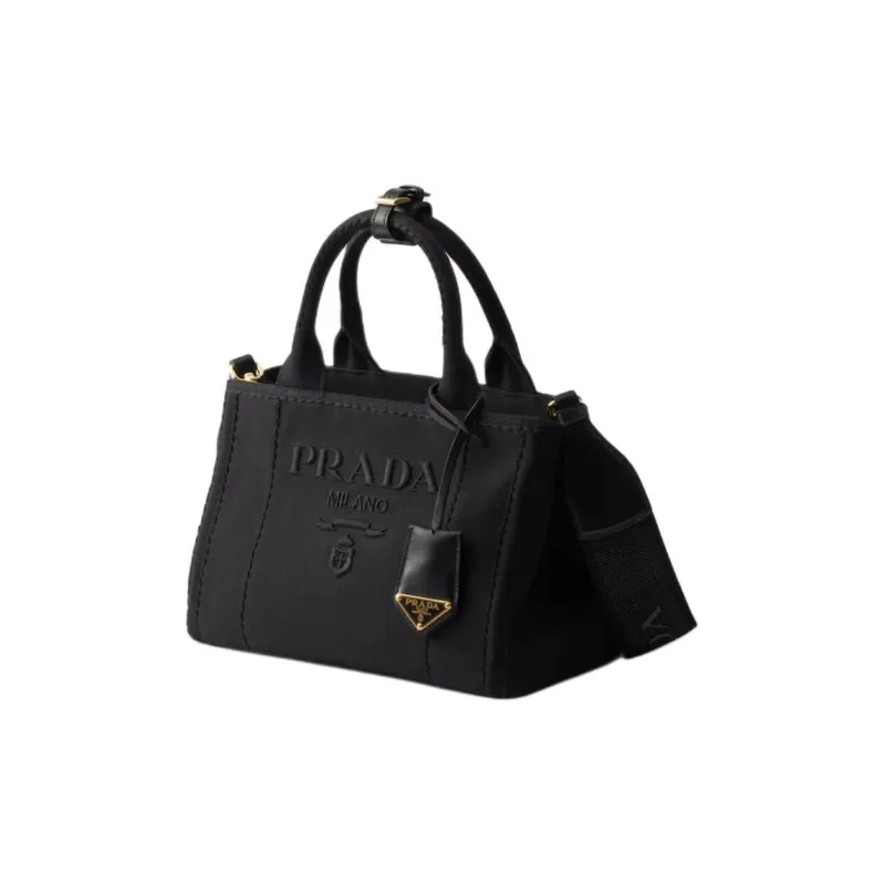 PRADA Canvas Handbag Trumpets Women's Black-1